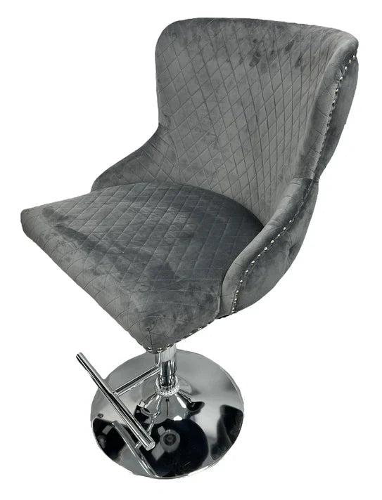 Valentino Lion Knocker Quilted Tufted Shimmer Velvet BAR STOOLS - 3 Colours