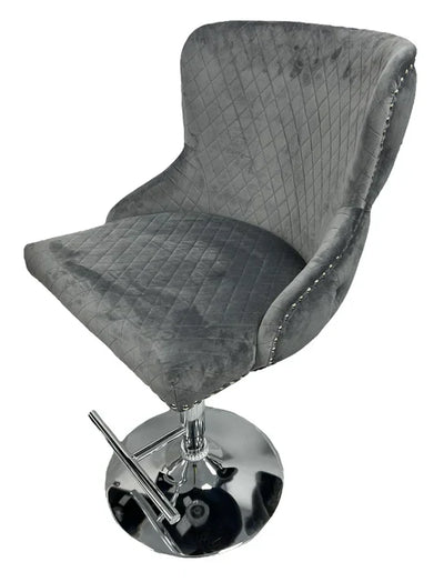 Valentino Lion Knocker Quilted Tufted Shimmer Velvet BAR STOOLS - 3 Colours