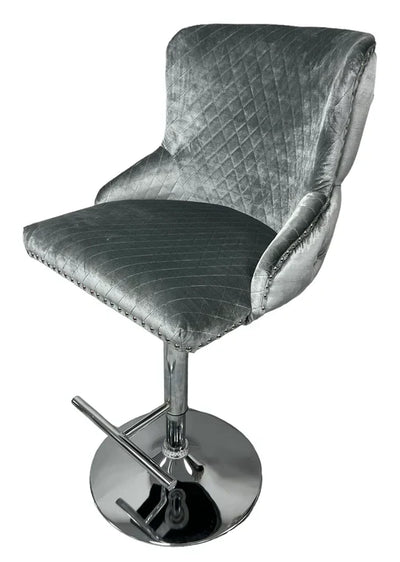 Valentino Lion Knocker Quilted Tufted Shimmer Velvet BAR STOOLS - 3 Colours