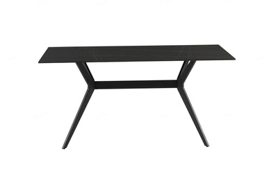 Livia 160cm Black Ceramic Sintered Marble Dining Table