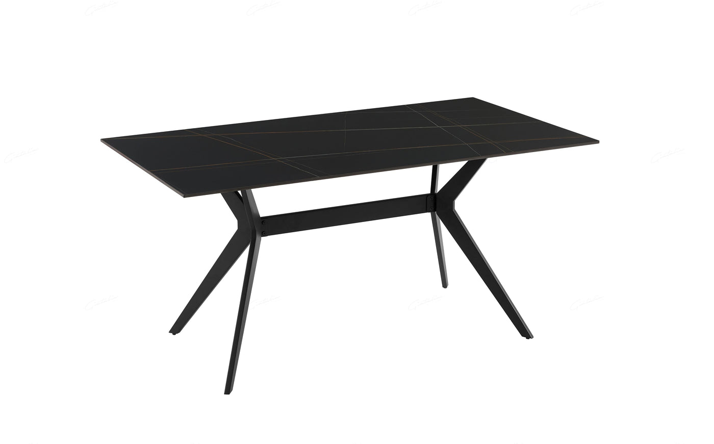 Livia 160cm Black Ceramic Sintered Marble Dining Table