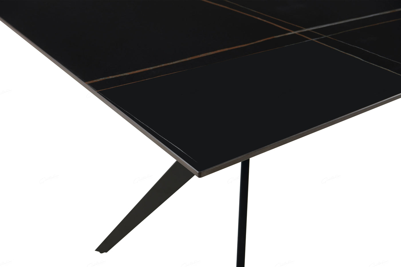 Livia 160cm Black Ceramic Sintered Marble Dining Table