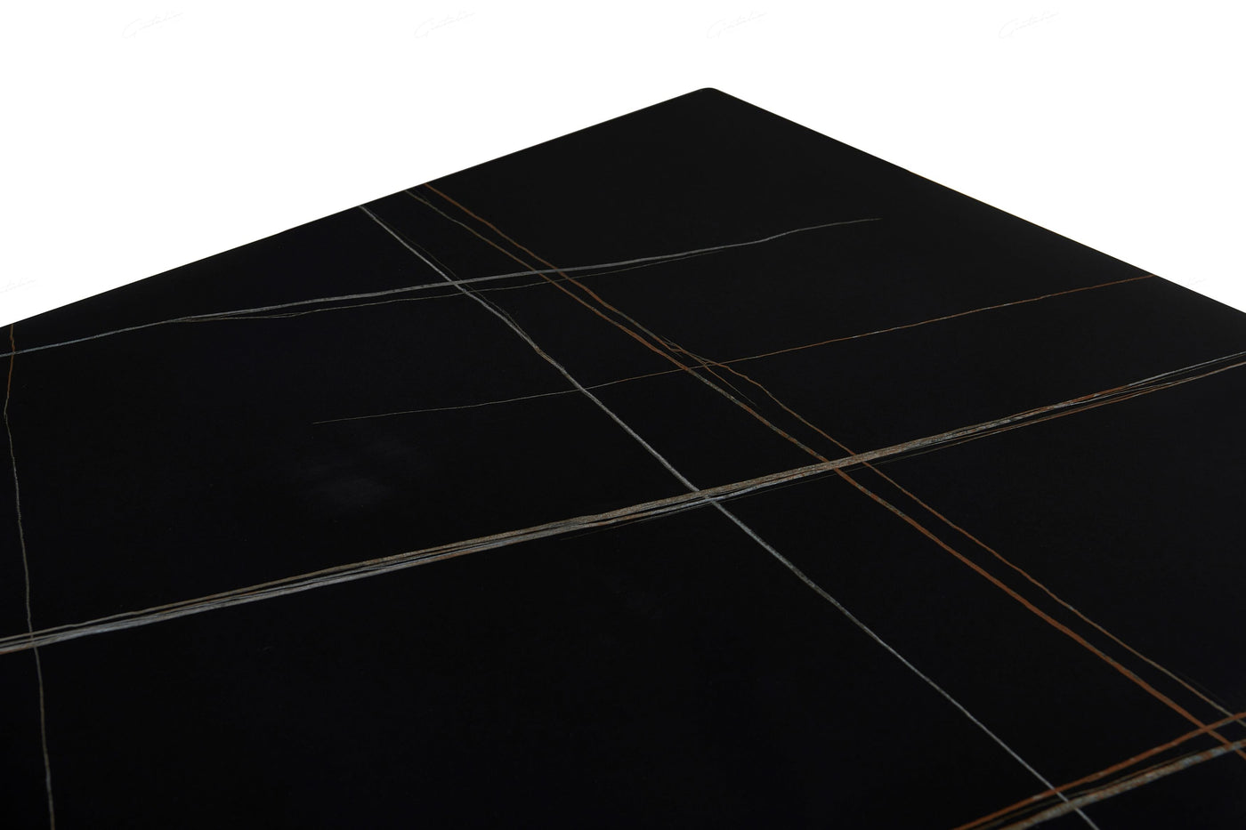 Livia 160cm Black Ceramic Sintered Marble Dining Table