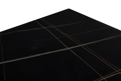 Livia 160cm Black Ceramic Sintered Marble Dining Table