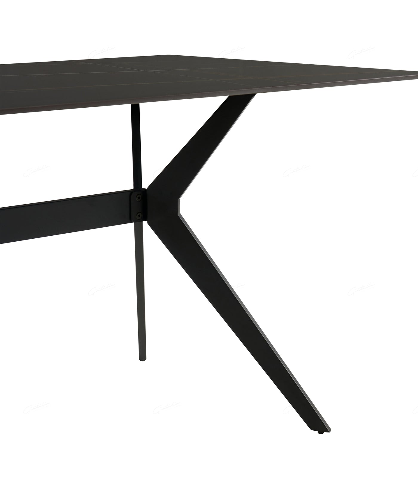 Livia 160cm Black Ceramic Sintered Marble Dining Table