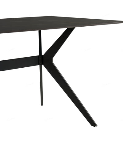 Livia 160cm Black Ceramic Sintered Marble Dining Table