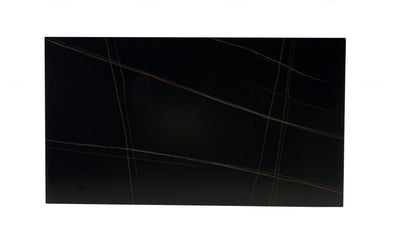 Livia 160cm Black Ceramic Sintered Marble Dining Table