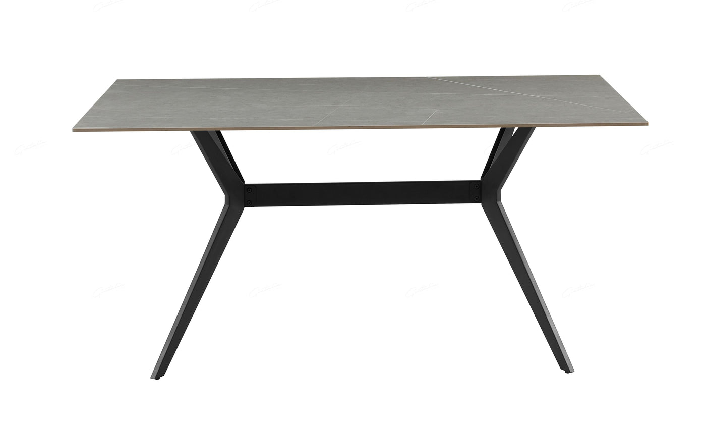 Livia 160cm Grey Ceramic Sintered Marble Dining Table