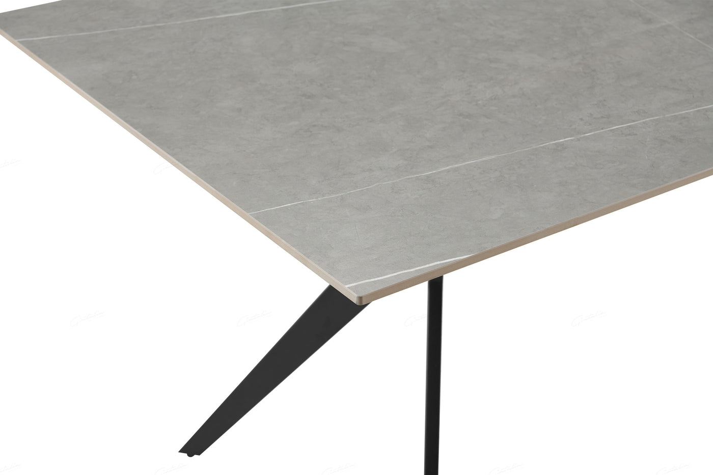 Livia 160cm Grey Ceramic Sintered Marble Dining Table