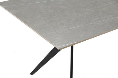 Livia 160cm Grey Ceramic Sintered Marble Dining Table