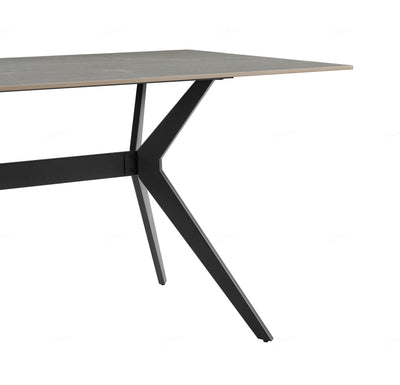 Livia 160cm Grey Ceramic Sintered Marble Dining Table