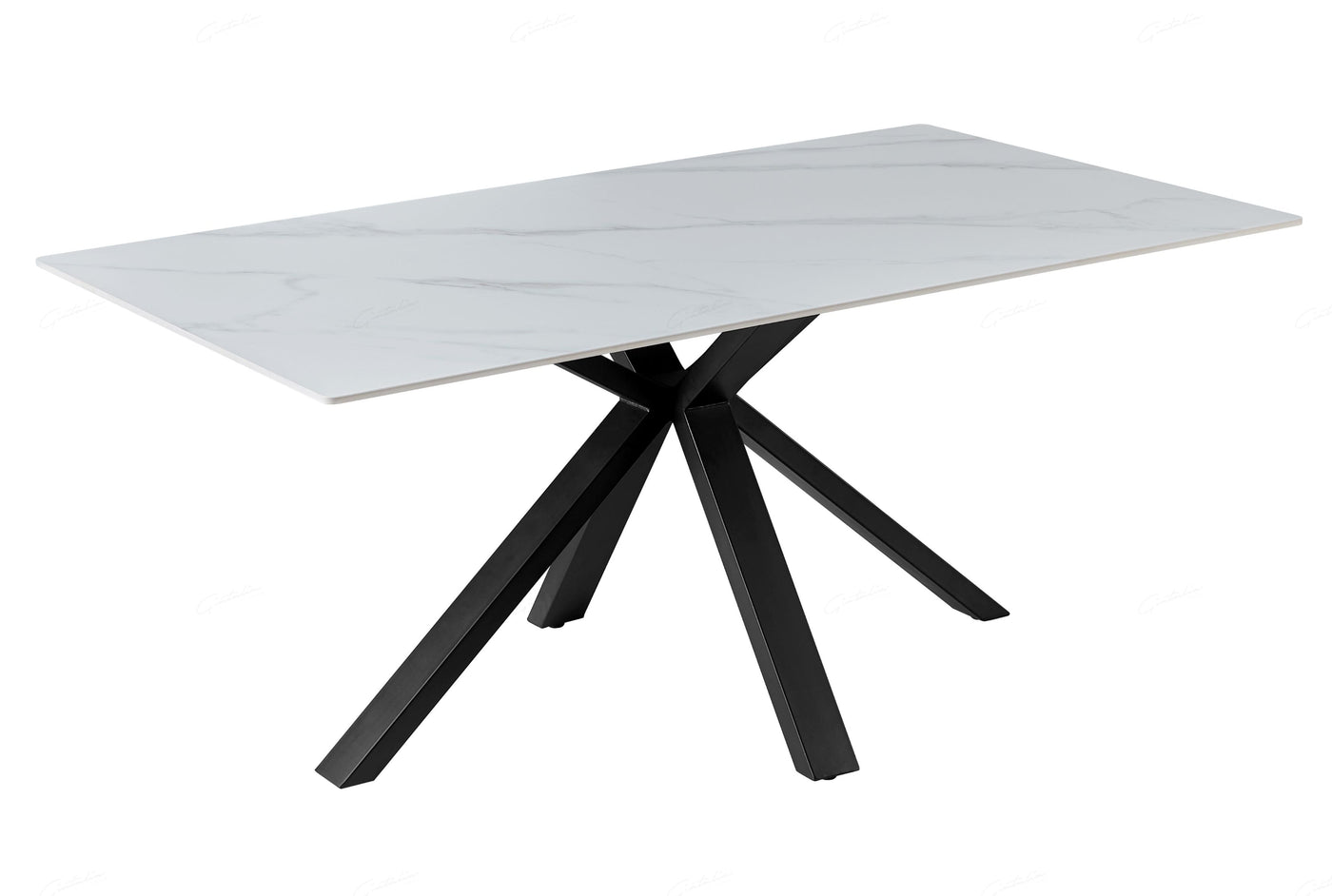 Phoenix 160cm White Ceramic Sintered Marble Dining Table