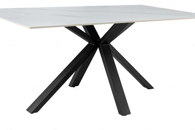 Phoenix 160cm White Ceramic Sintered Marble Dining Table