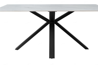 Phoenix 160cm White Ceramic Sintered Marble Dining Table