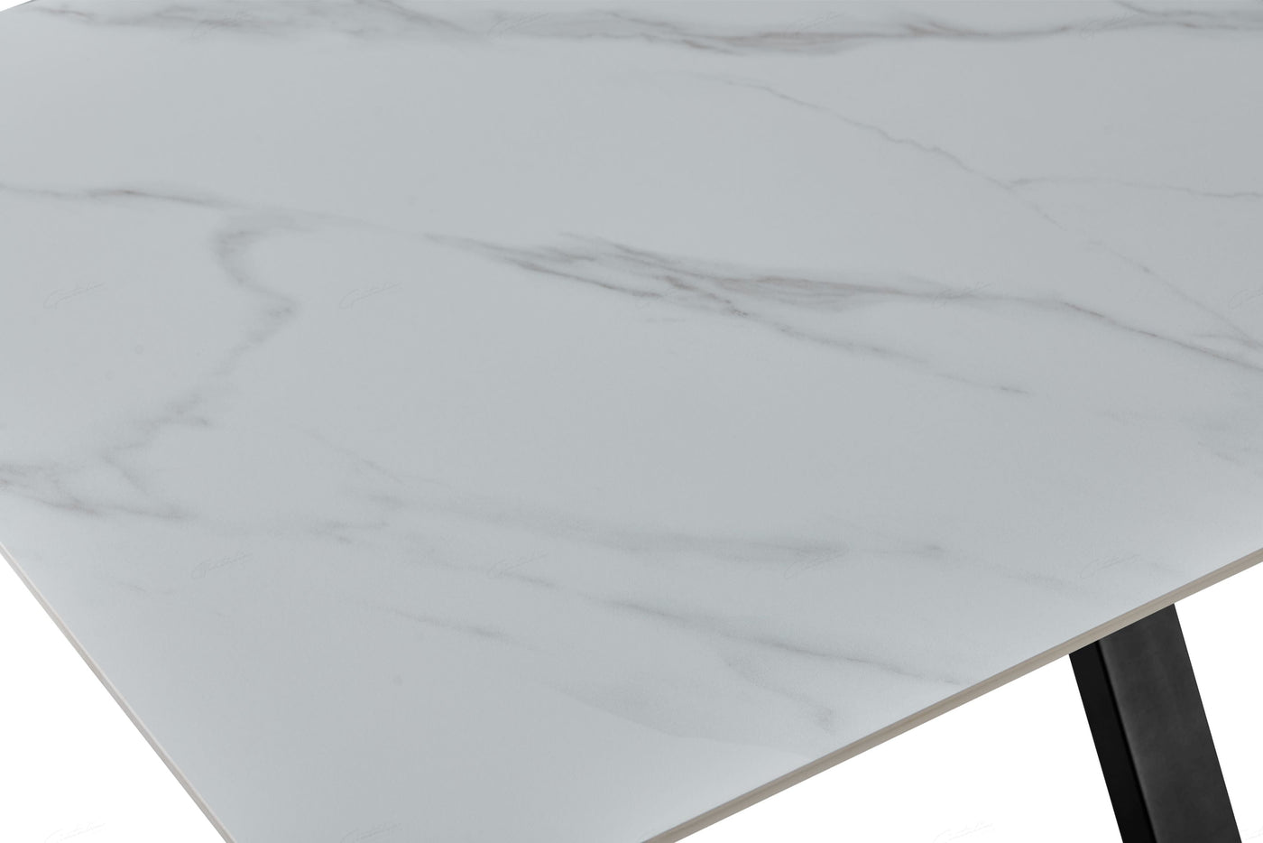 Phoenix 160cm White Ceramic Sintered Marble Dining Table