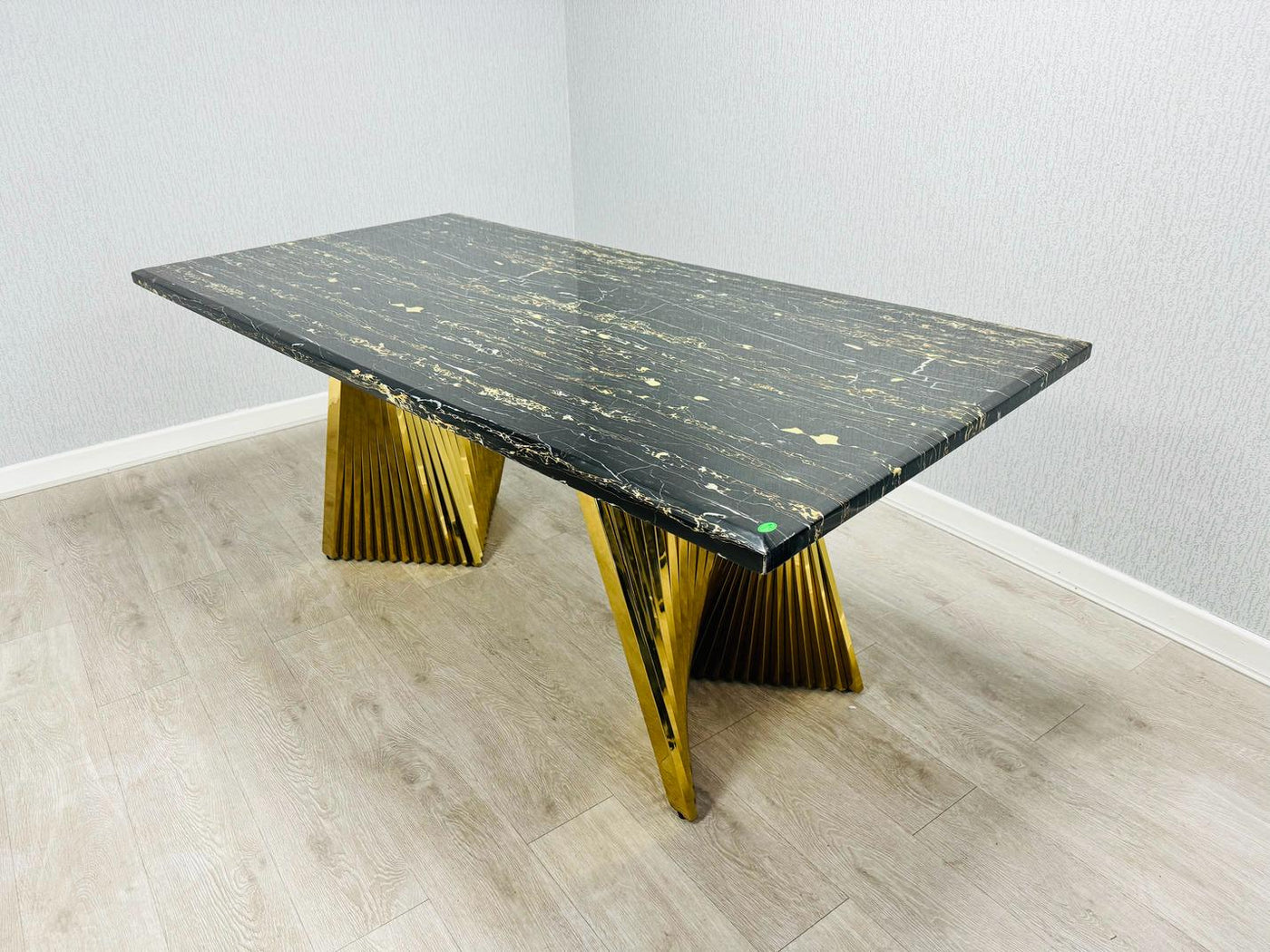 Ravello Cream & Gold Marble 180cm Dining Table Only