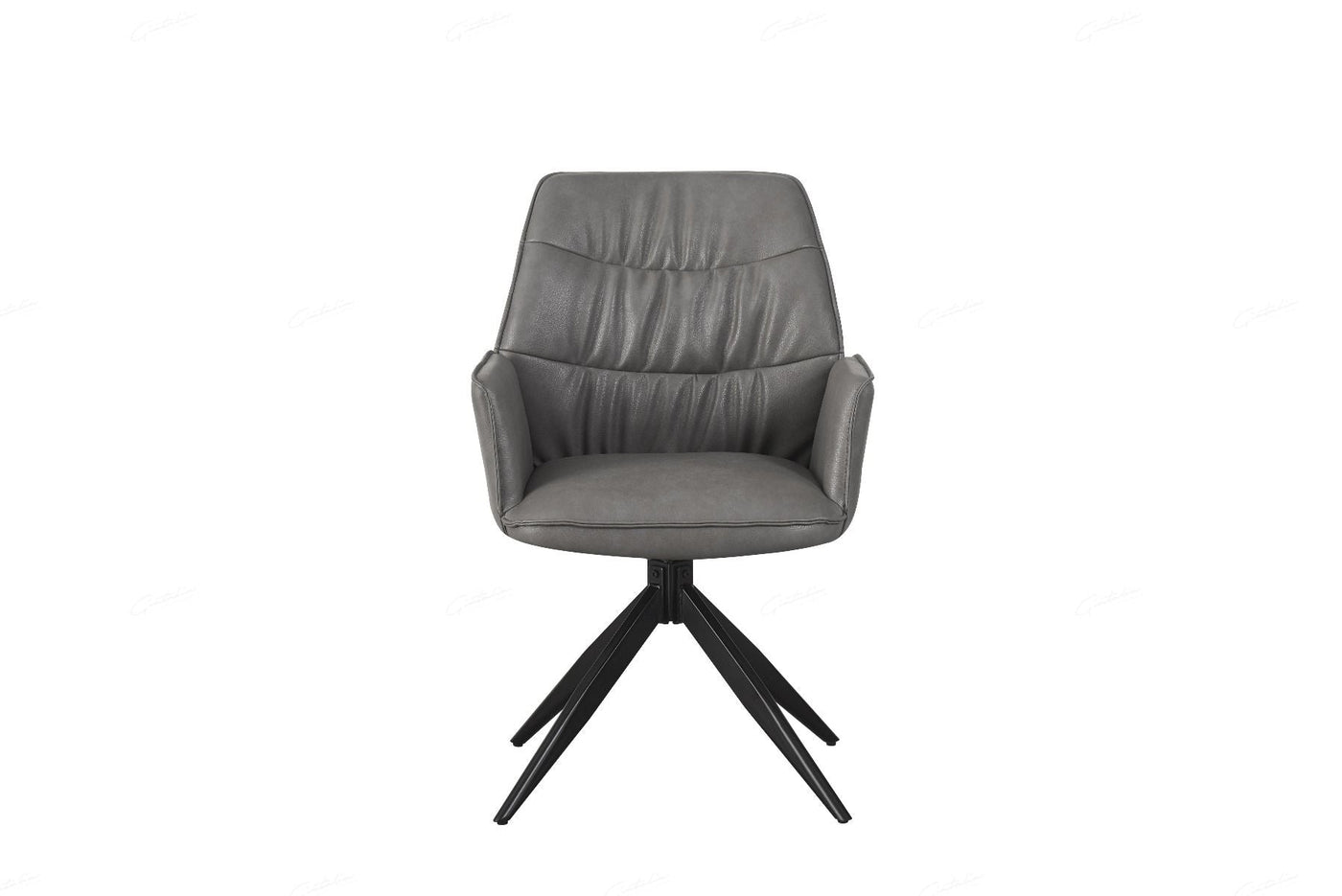 Phoenix 160-240cm White Ceramic Marble Extending Table + Grey PU Leather Swivel Dining Chairs