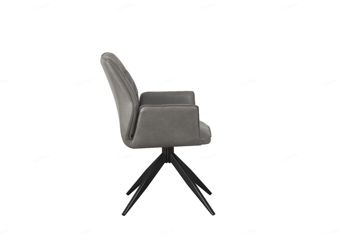 Phoenix 160-240cm White Ceramic Marble Extending Table + Grey PU Leather Swivel Dining Chairs