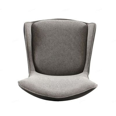 Cayman Grey Contrasting Fabric Swivel Dining Chairs With Black Metal Legs - Pairs