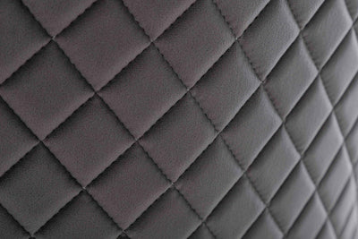 Dakota Dark Grey French Velvet Quilted Back Dining Chair With Chrome Legs - Belmont Interiors