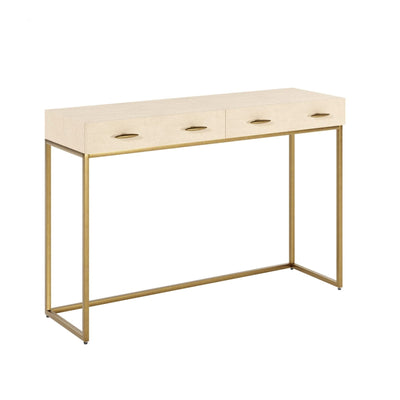DI Designs Hampton Console in Ivory Shagreen - Belmont Interiors