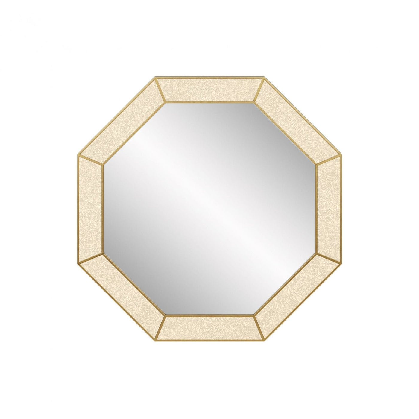 DI Designs Hampton Mirror, Octagon - Ivory Shagreen - Belmont Interiors