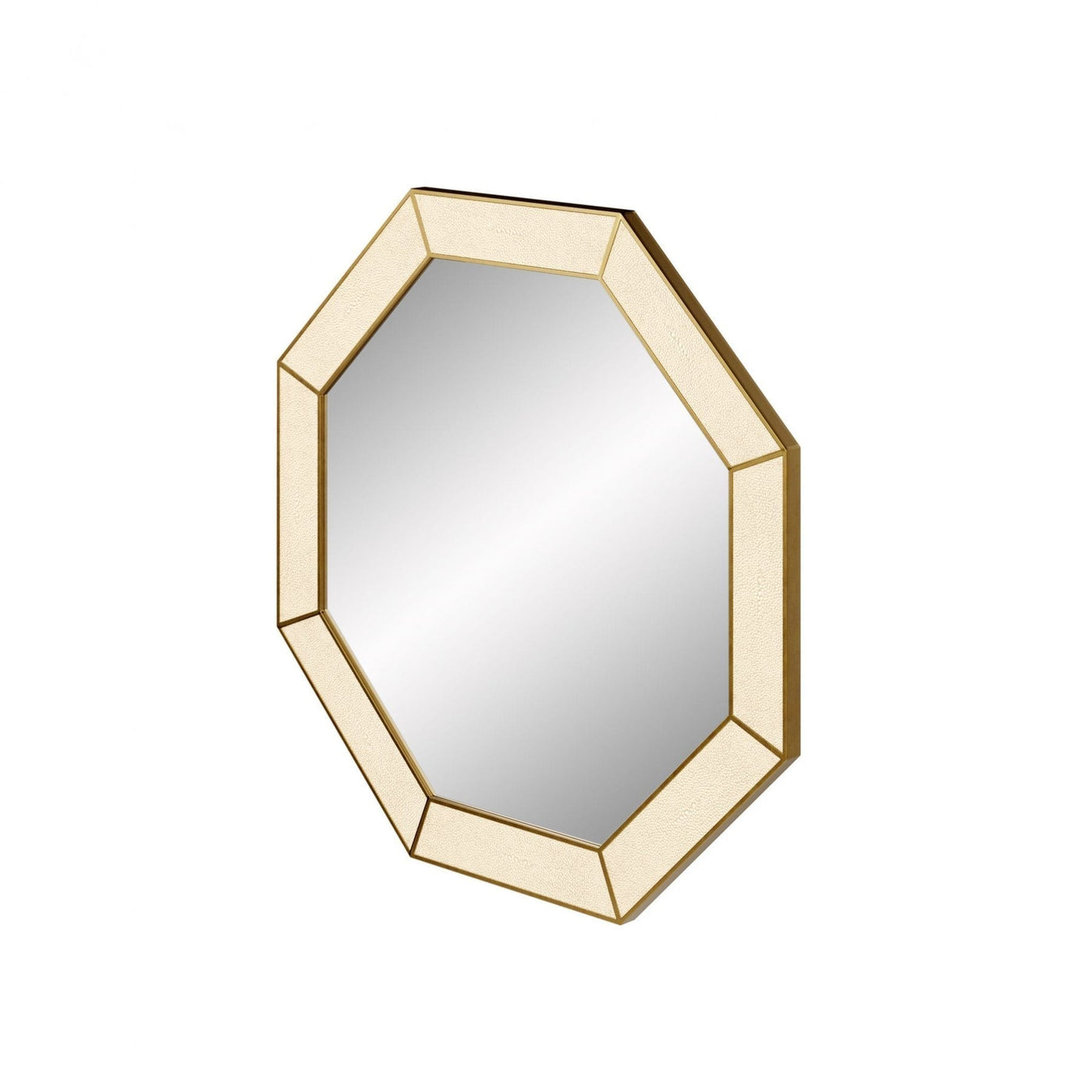 DI Designs Hampton Mirror, Octagon - Ivory Shagreen - Belmont Interiors