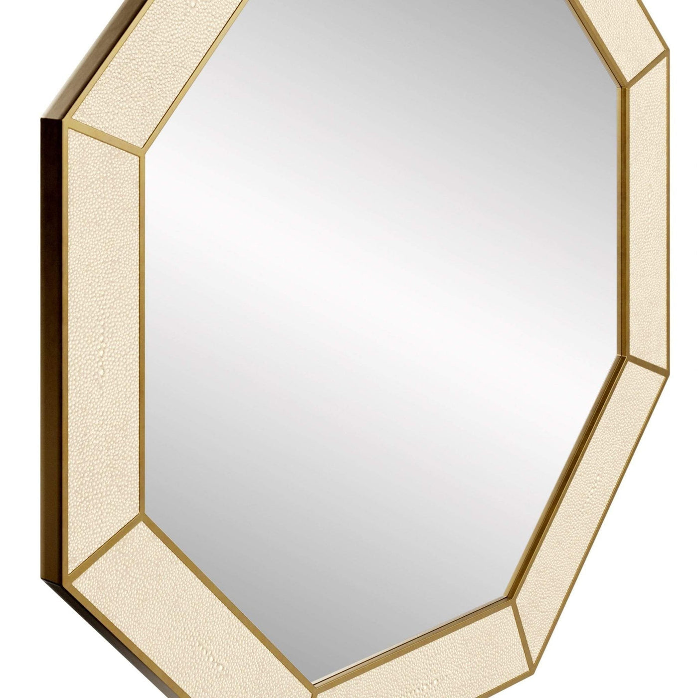 DI Designs Hampton Mirror, Octagon - Ivory Shagreen - Belmont Interiors