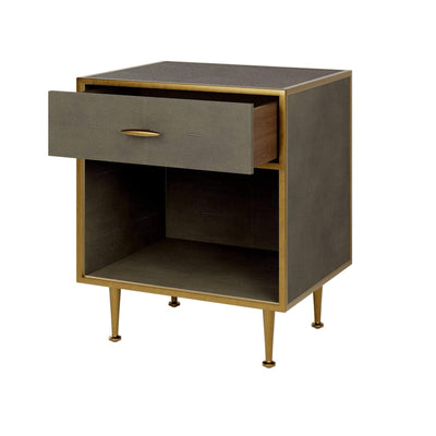 DI Designs Hampton Bedside Table - Grey Shagreen - Belmont Interiors