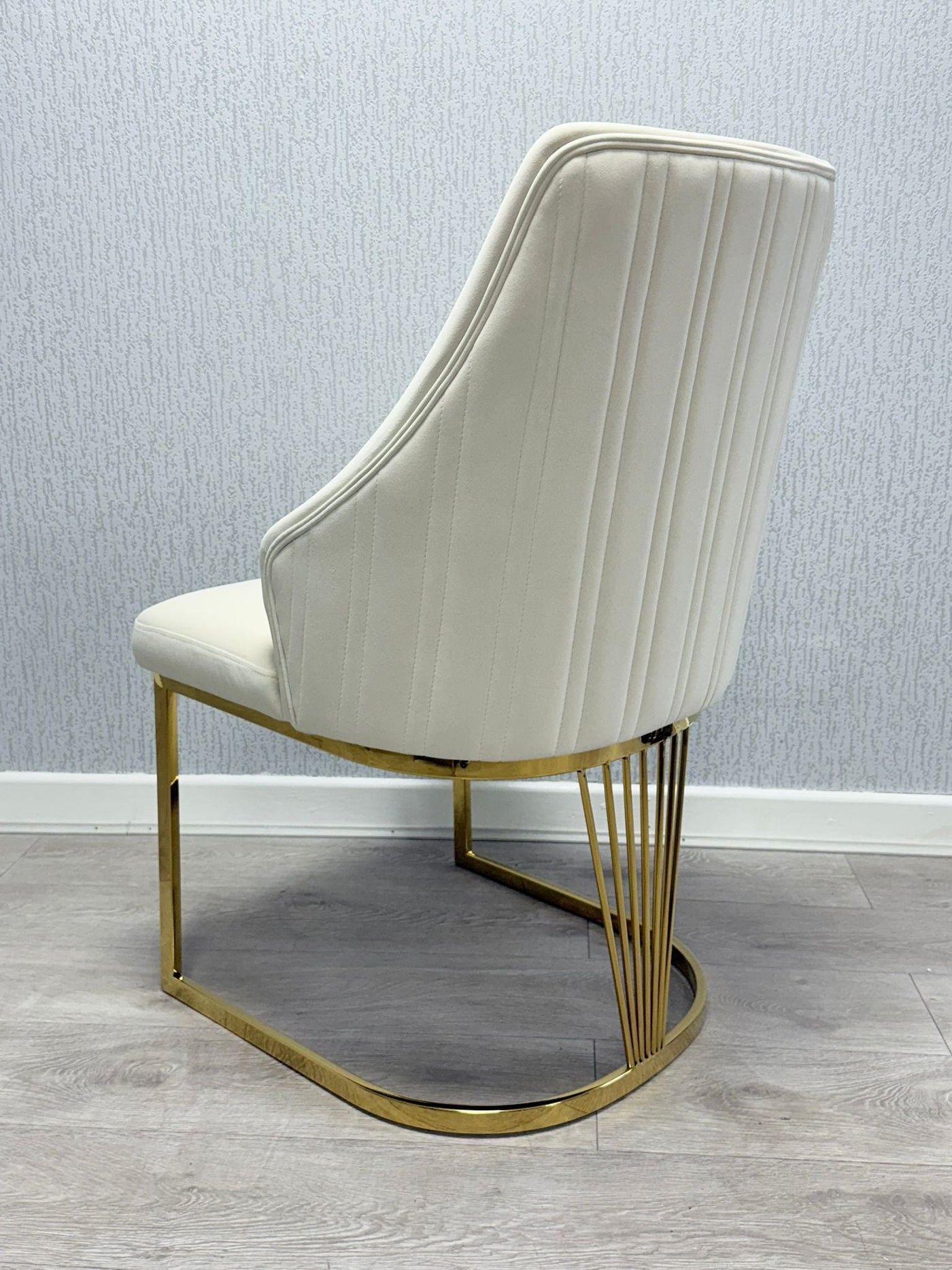 Ravello 180cm Gold Dining Table With Cannes Gold Chairs In 2 Colours