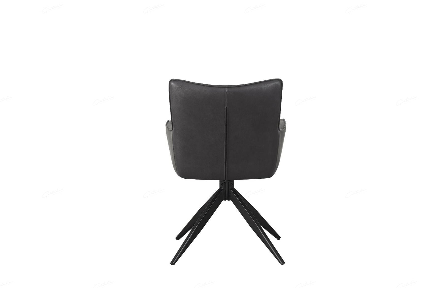 Franca PU Leather Swivel Dining Chairs With Black Metal Base - Pairs - 2 Colours