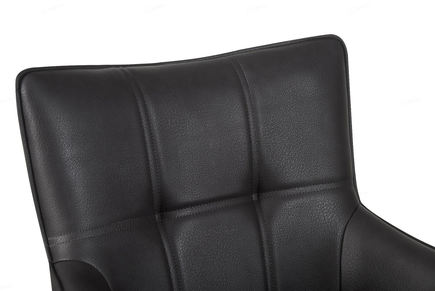 Franca PU Leather Swivel Dining Chairs With Black Metal Base - Pairs - 2 Colours