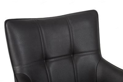 Franca PU Leather Swivel Dining Chairs With Black Metal Base - Pairs - 2 Colours