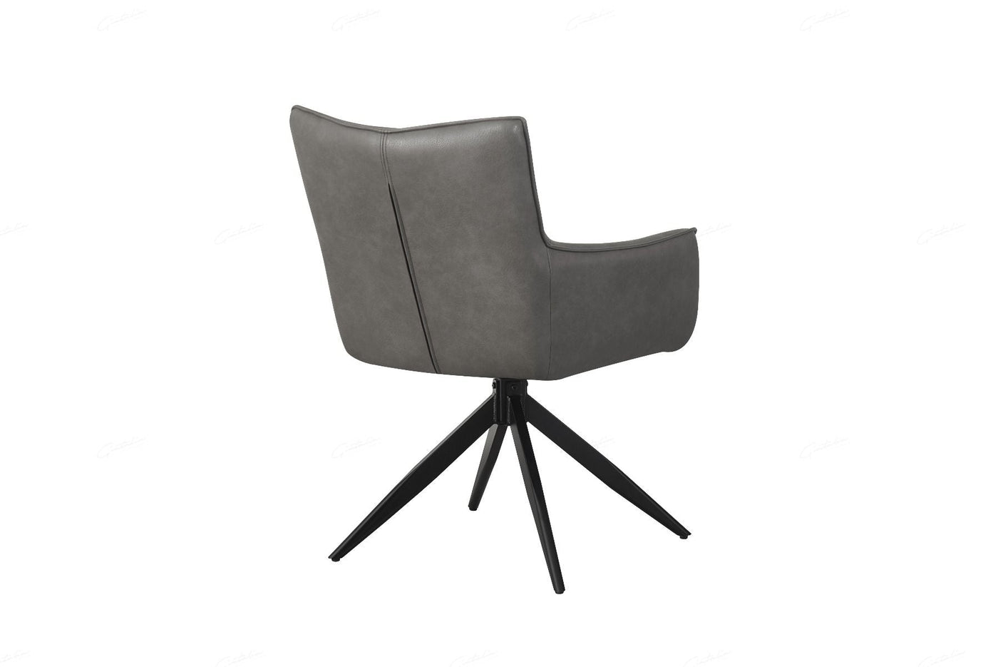 Franca PU Leather Swivel Dining Chairs With Black Metal Base - Pairs - 2 Colours