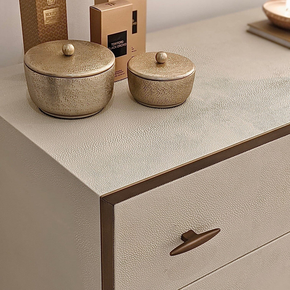 DI Designs Hampton Chest of Drawers - Ivory Shagreen - Belmont Interiors