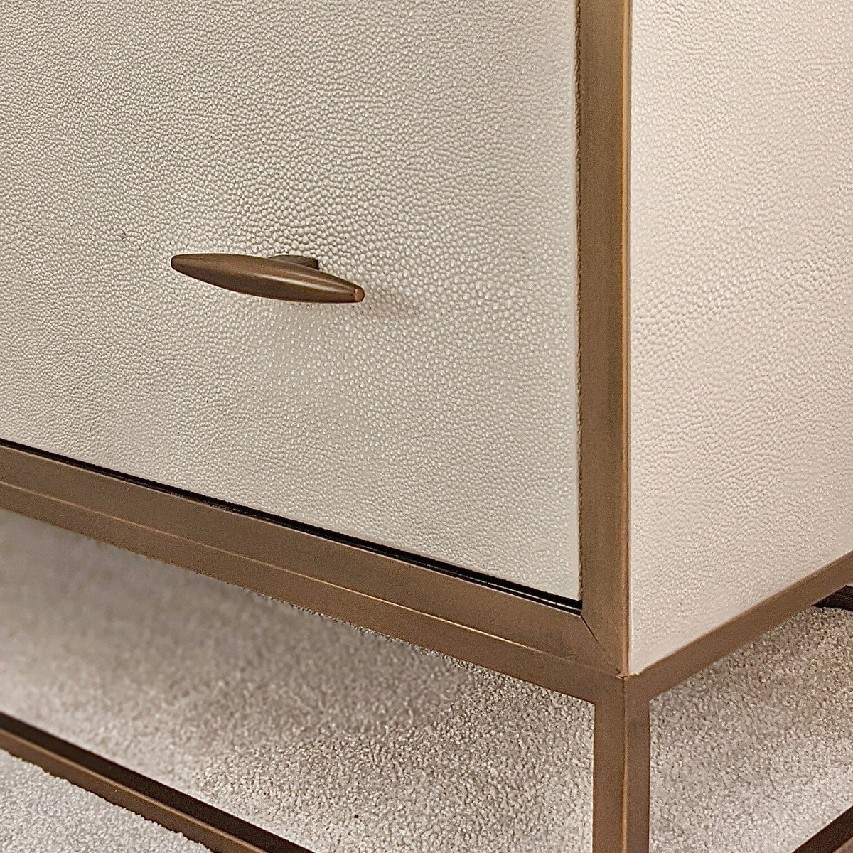 DI Designs Hampton Chest of Drawers - Ivory Shagreen - Belmont Interiors