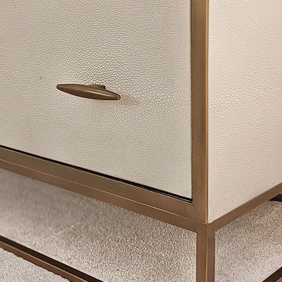 DI Designs Hampton Chest of Drawers - Ivory Shagreen - Belmont Interiors
