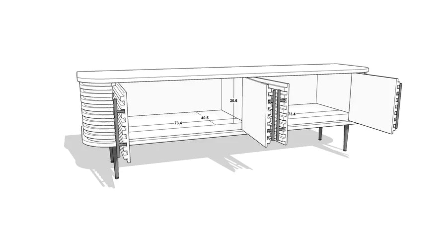 Berkeley Designs Paris Media Unit - Belmont Interiors