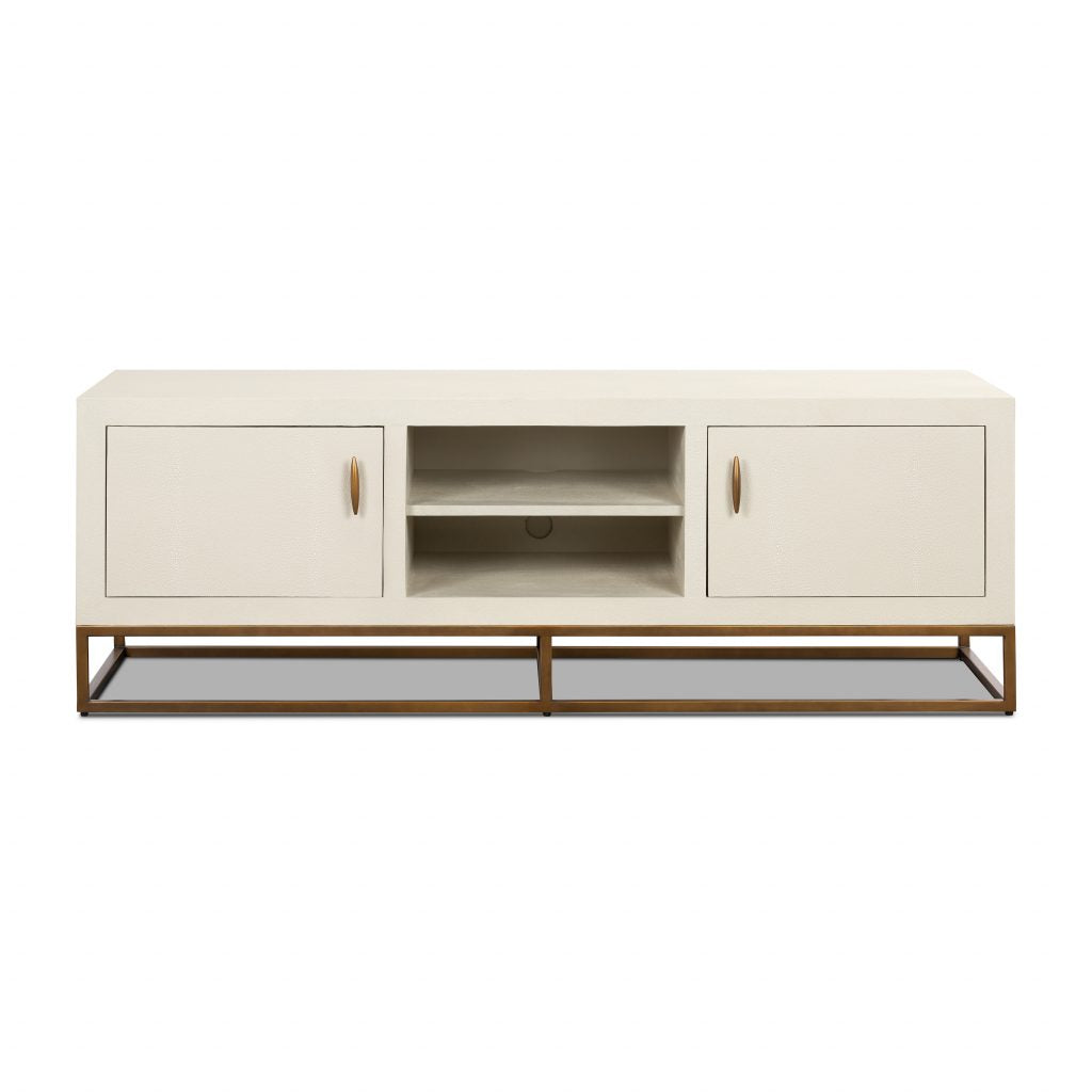 DI Designs Hampton TV Unit in Ivory Shagreen - Belmont Interiors