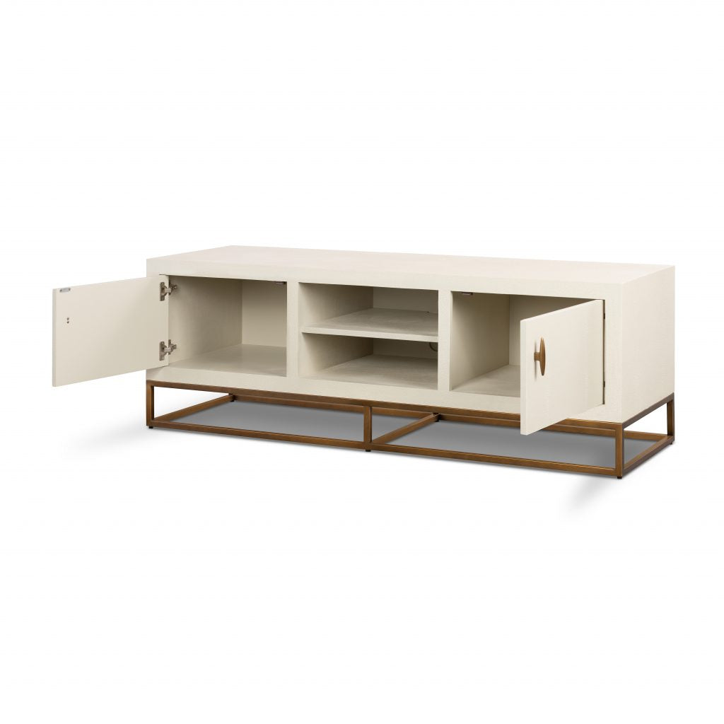 DI Designs Hampton TV Unit in Ivory Shagreen - Belmont Interiors