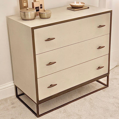 DI Designs Hampton Chest of Drawers - Ivory Shagreen - Belmont Interiors
