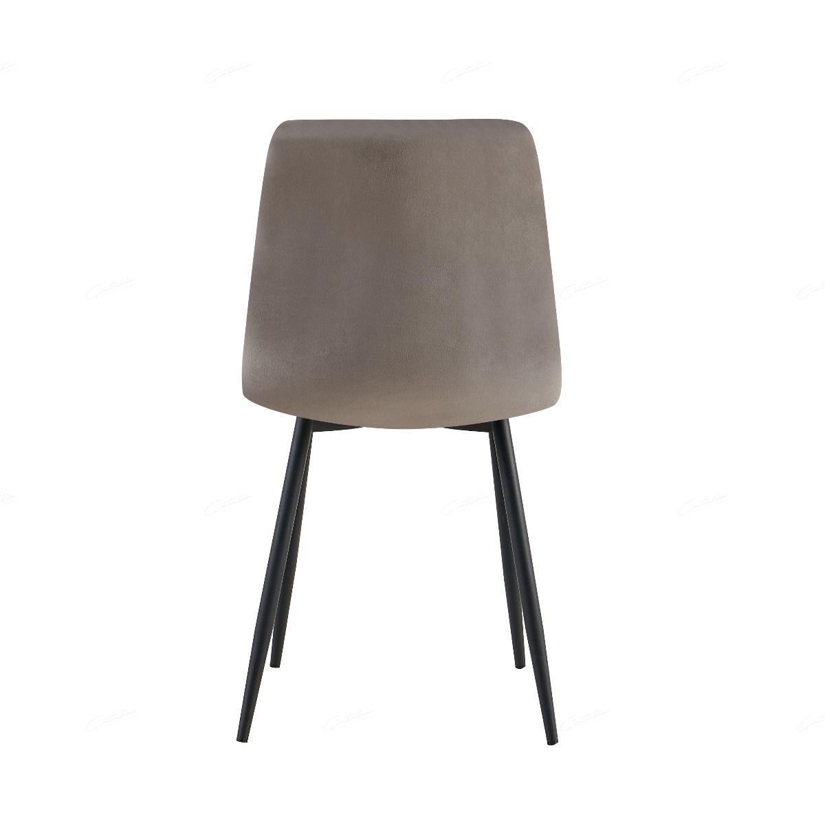 Teora Grey Velvet Dining Chairs With Black Metal Base - Pairs
