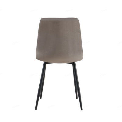 Teora Grey Velvet Dining Chairs With Black Metal Base - Pairs
