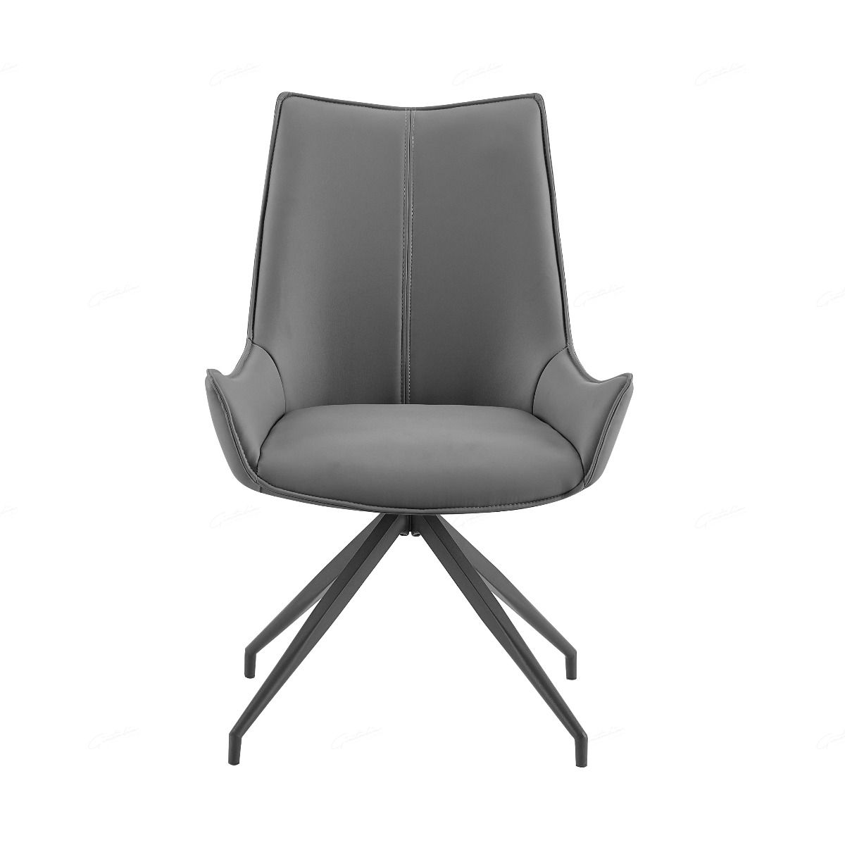 Zenith PU Leather Swivel Dining Chairs With Black Metal Base - Pairs - 2 Colours