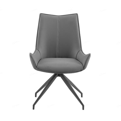 Zenith PU Leather Swivel Dining Chairs With Black Metal Base - Pairs - 2 Colours