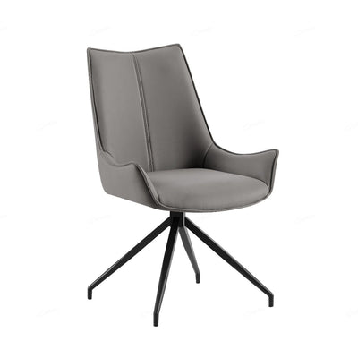Zenith PU Leather Swivel Dining Chairs With Black Metal Base - Pairs - 2 Colours