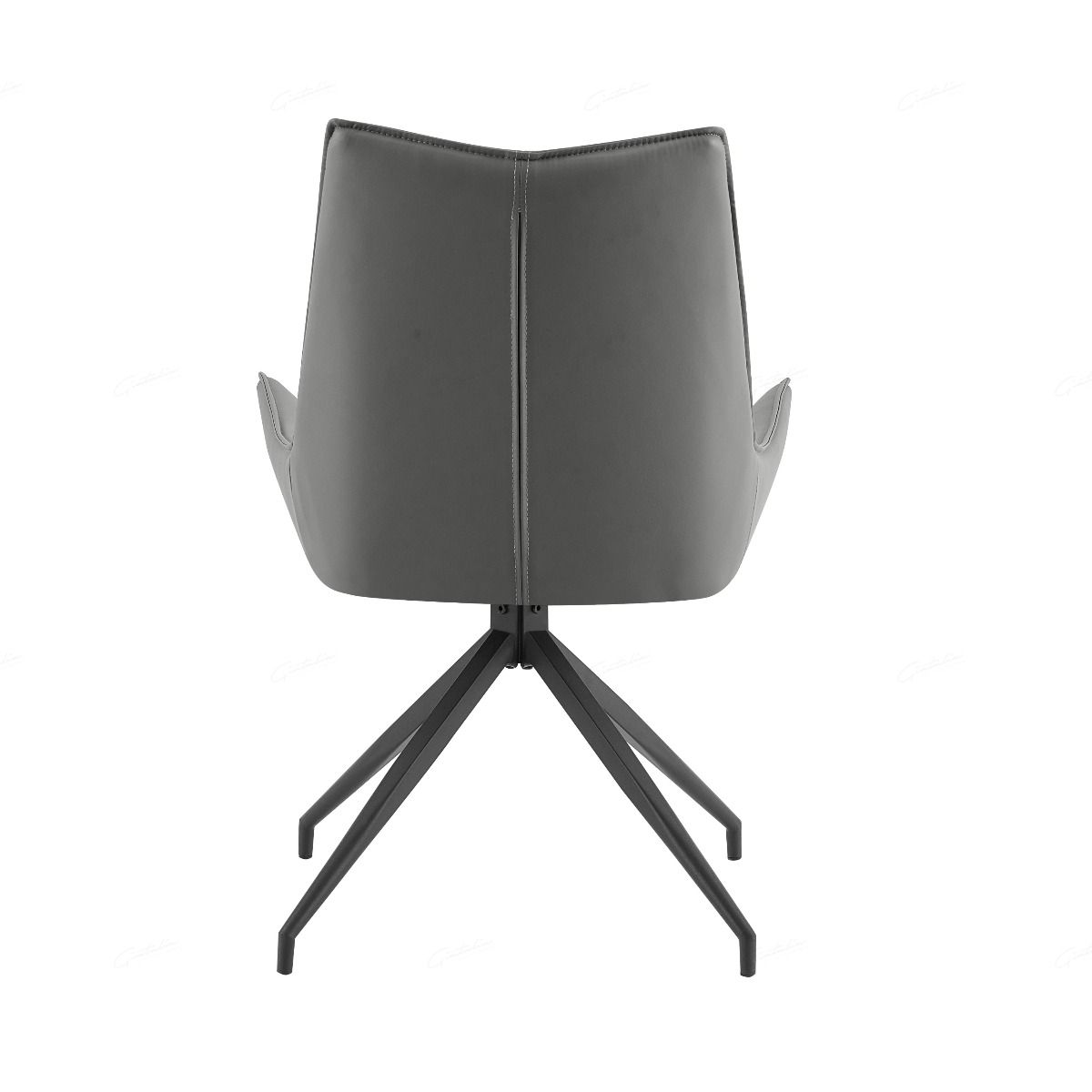 Zenith PU Leather Swivel Dining Chairs With Black Metal Base - Pairs - 2 Colours