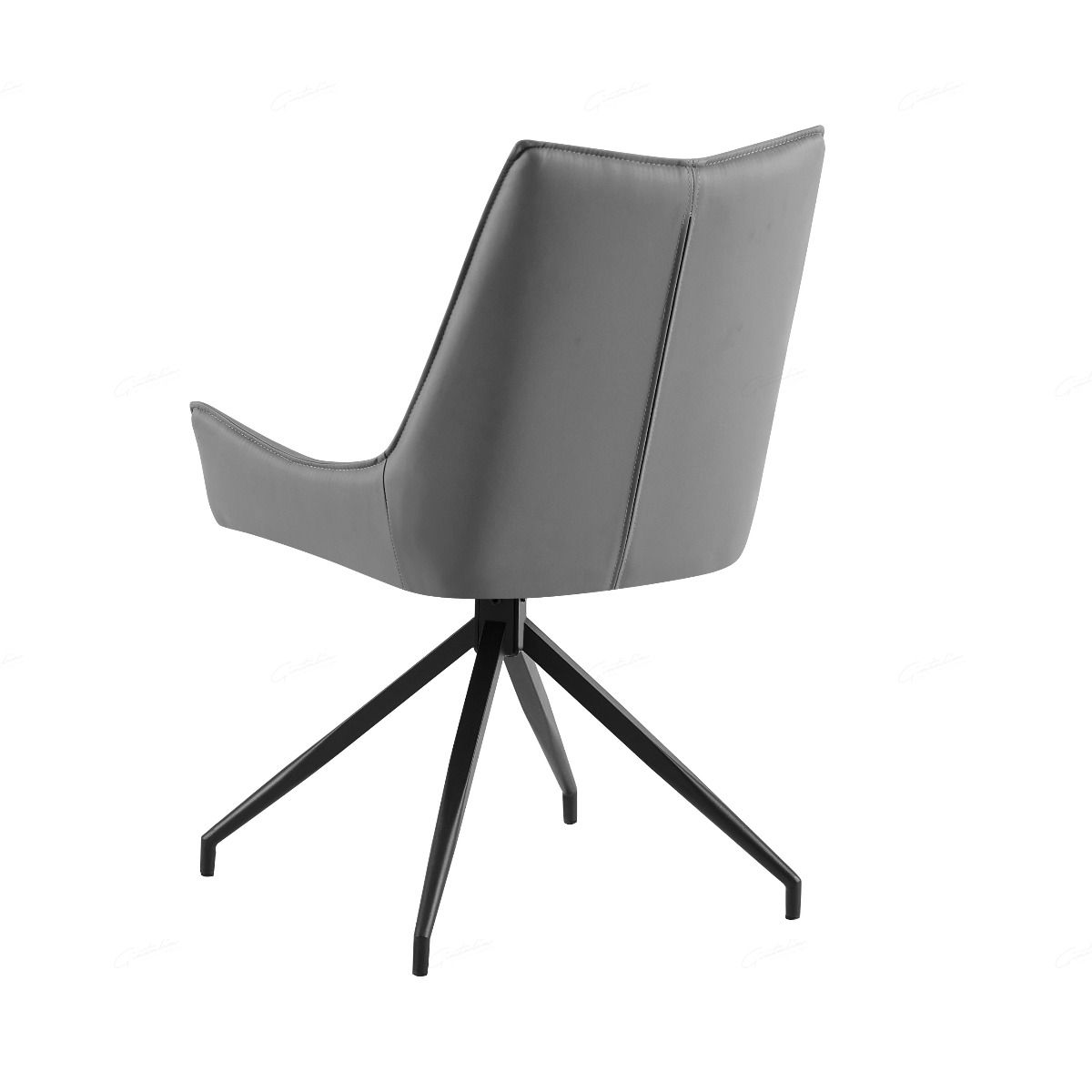 Zenith PU Leather Swivel Dining Chairs With Black Metal Base - Pairs - 2 Colours