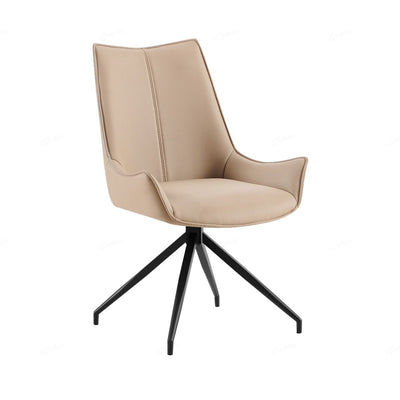 Zenith PU Leather Swivel Dining Chairs With Black Metal Base - Pairs - 2 Colours