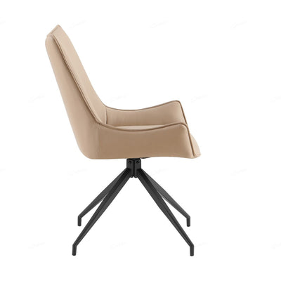 Zenith PU Leather Swivel Dining Chairs With Black Metal Base - Pairs - 2 Colours